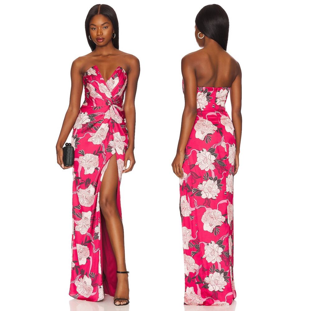 Katie May Finn Gown Satin Floral Formal Party Garden Fairy Hoco Wedding Guest XS